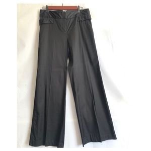 {Arden B} Wide leg black trousers with back button detail